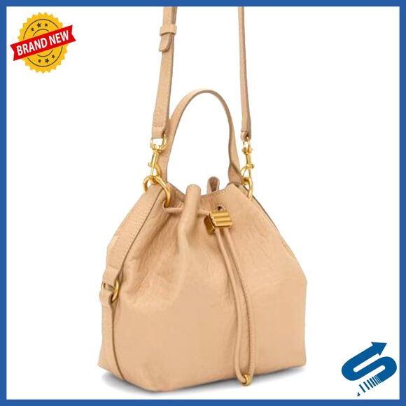 Trendy Shoulder Bag Bucket Style Leather Suede Magnet Closure Chic - Picture 3 of 4